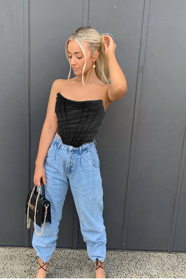 Mesh Boned Corset Top - Dress In Beauty Mesh Boned Corset Top - Dress In Beauty