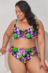 (L-4XL) Floral Adjustable Side Bikini Set | Dress In Beauty (L-4XL) Floral Adjustable Side Bikini Set | Dress In Beauty