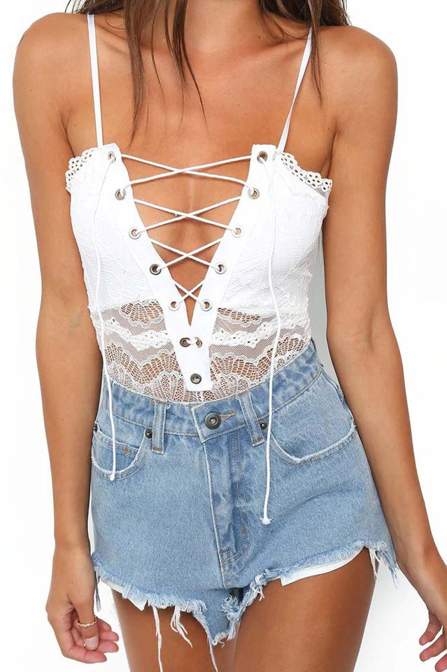 Hollow Out Lace Bodysuit & Lingerie - Dress In Beauty Hollow Out Lace Bodysuit & Lingerie - Dress In Beauty