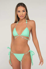 Diamond Chain Triangle Bikini Set - Dress In Beauty Diamond Chain Triangle Bikini Set - Dress In Beauty