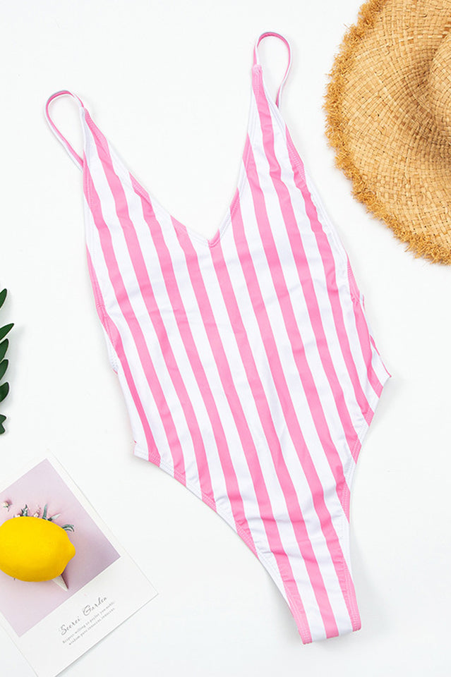 Stripe One Piece Swimsuit - Dress In Beauty Stripe One Piece Swimsuit - Dress In Beauty