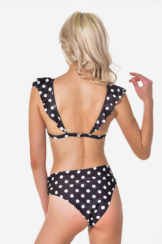 Polka Dot High Waist Ruffle Bikini - Dress In Beauty Polka Dot High Waist Ruffle Bikini - Dress In Beauty