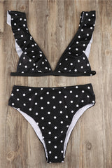 Polka Dot High Waist Ruffle Bikini - Dress In Beauty Polka Dot High Waist Ruffle Bikini - Dress In Beauty