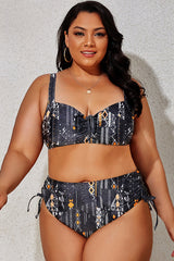 (L-4XL) Floral Adjustable Side Bikini Set | Dress In Beauty (L-4XL) Floral Adjustable Side Bikini Set | Dress In Beauty