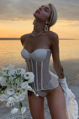 Black Sheer Corset Bustier | Dress In Beauty Black Sheer Corset Bustier | Dress In Beauty