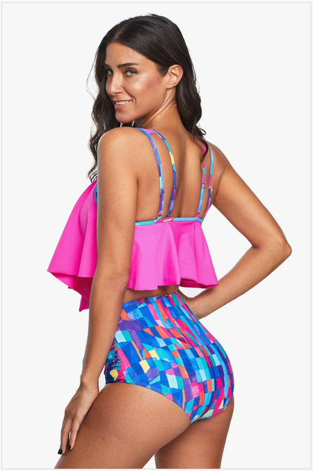 Ruffled High Waist Tankinis - Dress In Beauty Ruffled High Waist Tankinis - Dress In Beauty