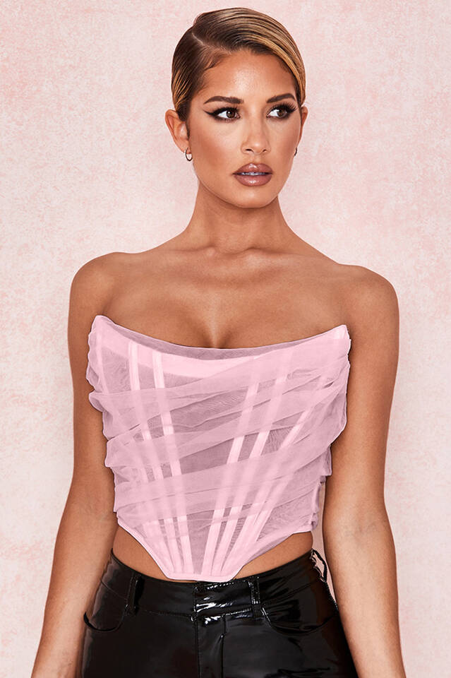 Mesh Boned Corset Top - Dress In Beauty Mesh Boned Corset Top - Dress In Beauty
