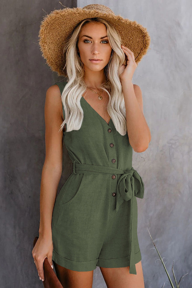 Front Tie Knot Solid Romper | Dress In Beauty Front Tie Knot Solid Romper | Dress In Beauty