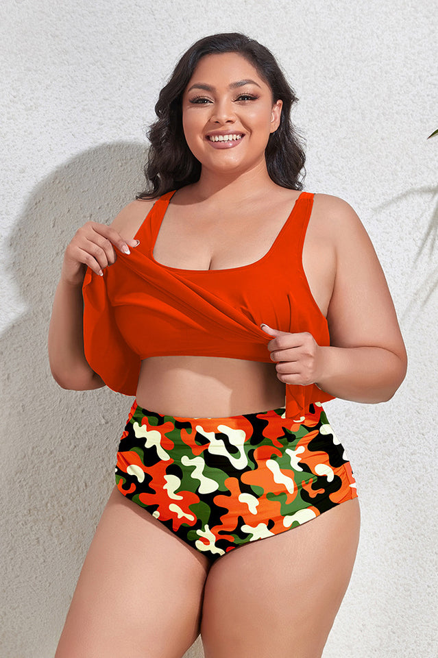 (L-4XL) Floral High Waist Bikini Set | Dress In Beauty (L-4XL) Floral High Waist Bikini Set | Dress In Beauty