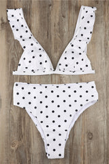 Polka Dot High Waist Ruffle Bikini - Dress In Beauty Polka Dot High Waist Ruffle Bikini - Dress In Beauty