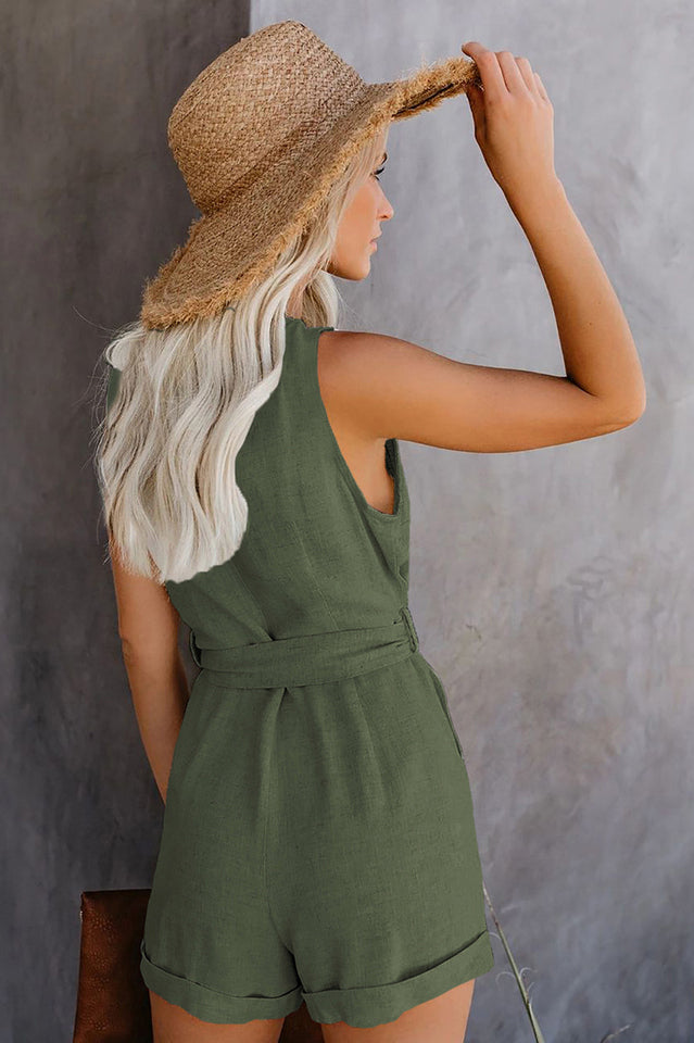 Front Tie Knot Solid Romper | Dress In Beauty Front Tie Knot Solid Romper | Dress In Beauty