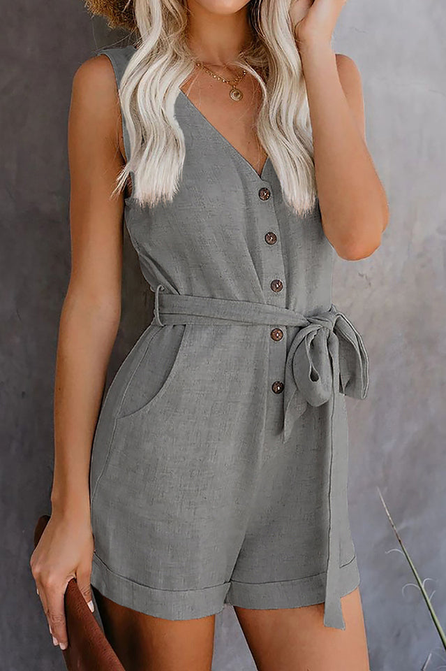 Front Tie Knot Solid Romper | Dress In Beauty Front Tie Knot Solid Romper | Dress In Beauty