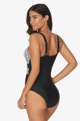 Mesh Striped One Piece Swimwear - Dress In Beauty Mesh Striped One Piece Swimwear - Dress In Beauty