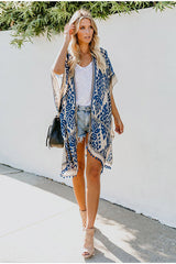 Seaside Resort Cardigan Printed Pompom Kimono | Dress In Beauty Seaside Resort Cardigan Printed Pompom Kimono | Dress In Beauty