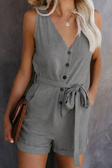 Front Tie Knot Solid Romper | Dress In Beauty Front Tie Knot Solid Romper | Dress In Beauty