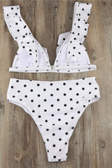 Polka Dot High Waist Ruffle Bikini - Dress In Beauty Polka Dot High Waist Ruffle Bikini - Dress In Beauty