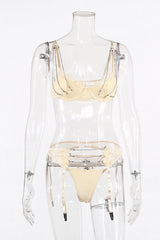 Chain Bra & Underwear Garter Belt Set - Dress In Beauty Chain Bra & Underwear Garter Belt Set - Dress In Beauty