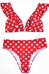 Polka Dot High Waist Ruffle Bikini - Dress In Beauty Polka Dot High Waist Ruffle Bikini - Dress In Beauty