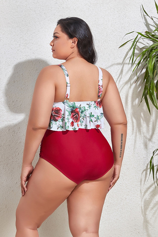 (L-4XL) Floral High Waist Bikini Set | Dress In Beauty (L-4XL) Floral High Waist Bikini Set | Dress In Beauty