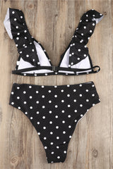Polka Dot High Waist Ruffle Bikini - Dress In Beauty Polka Dot High Waist Ruffle Bikini - Dress In Beauty