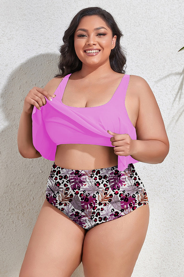 (L-4XL) Floral High Waist Bikini Set | Dress In Beauty (L-4XL) Floral High Waist Bikini Set | Dress In Beauty