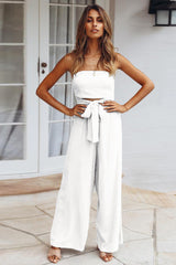 Casual Loose Strapless Belted Jumpsuit | Dress In Beauty Casual Loose Strapless Belted Jumpsuit | Dress In Beauty
