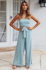 Casual Loose Strapless Belted Jumpsuit | Dress In Beauty Casual Loose Strapless Belted Jumpsuit | Dress In Beauty