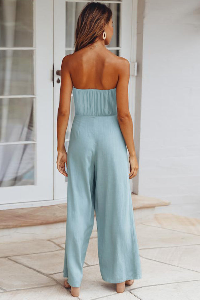 Casual Loose Strapless Belted Jumpsuit | Dress In Beauty Casual Loose Strapless Belted Jumpsuit | Dress In Beauty