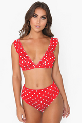Polka Dot High Waist Ruffle Bikini - Dress In Beauty Polka Dot High Waist Ruffle Bikini - Dress In Beauty