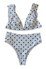 Polka Dot High Waist Ruffle Bikini - Dress In Beauty Polka Dot High Waist Ruffle Bikini - Dress In Beauty