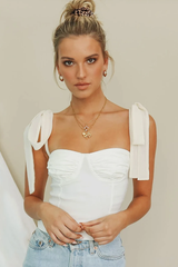 Lace Up White Tank Top - Dress In Beauty Lace Up White Tank Top - Dress In Beauty