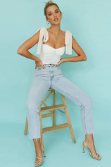 Lace Up White Tank Top - Dress In Beauty Lace Up White Tank Top - Dress In Beauty