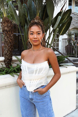 Mesh Boned Corset Top - Dress In Beauty Mesh Boned Corset Top - Dress In Beauty