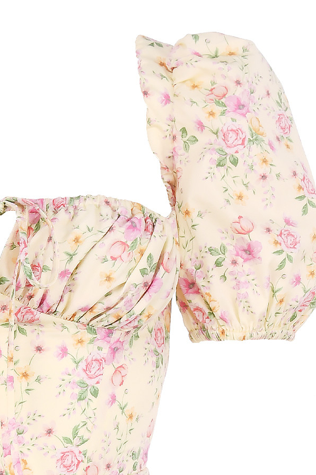 Floral Puff Sleeve Boho Midi Dress - Dress In Beauty Floral Puff Sleeve Boho Midi Dress - Dress In Beauty