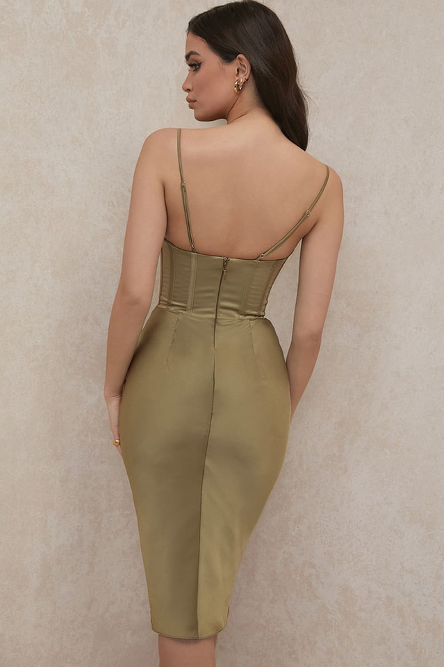 Absolute Elegance Satin Corset Midi Dress - Dress In Beauty Absolute Elegance Satin Corset Midi Dress - Dress In Beauty