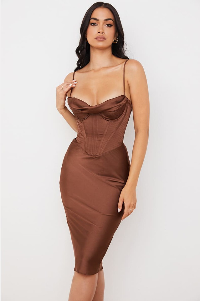 Absolute Elegance Satin Corset Midi Dress - Dress In Beauty Absolute Elegance Satin Corset Midi Dress - Dress In Beauty