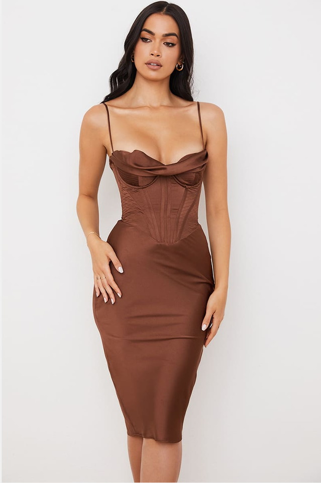 Absolute Elegance Satin Corset Midi Dress - Dress In Beauty Absolute Elegance Satin Corset Midi Dress - Dress In Beauty