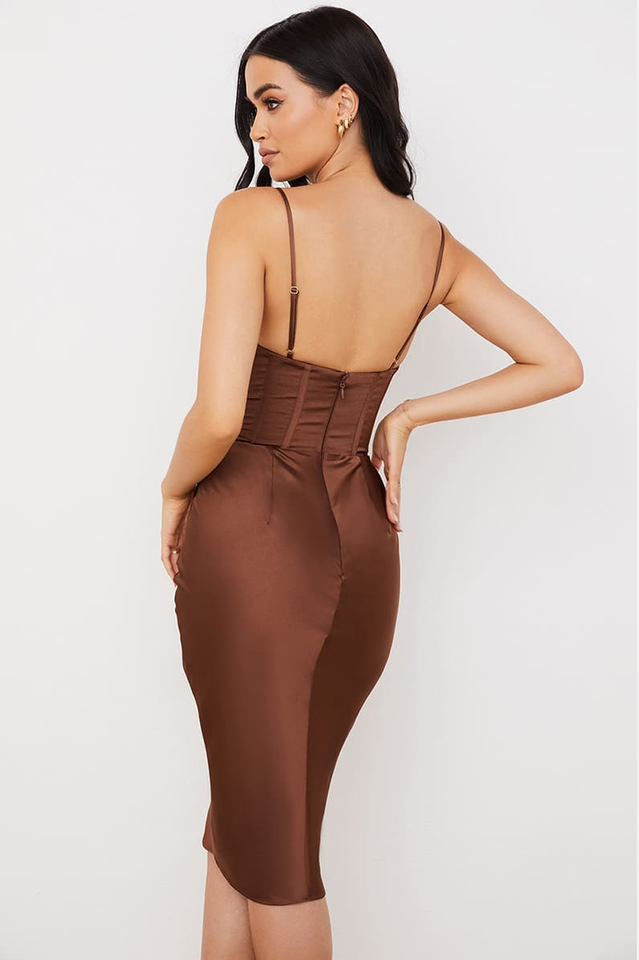 Absolute Elegance Satin Corset Midi Dress - Dress In Beauty Absolute Elegance Satin Corset Midi Dress - Dress In Beauty