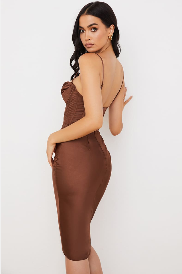 Absolute Elegance Satin Corset Midi Dress - Dress In Beauty Absolute Elegance Satin Corset Midi Dress - Dress In Beauty