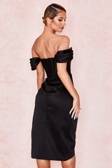 Satin Off Shoulder Dress - Dress In Beauty Satin Off Shoulder Dress - Dress In Beauty