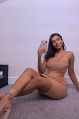 Mesh Strapless Corset Dress - Dress In Beauty Mesh Strapless Corset Dress - Dress In Beauty