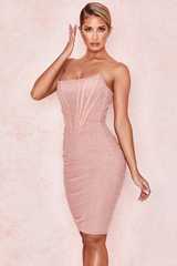 Mesh Strapless Corset Dress - Dress In Beauty Mesh Strapless Corset Dress - Dress In Beauty