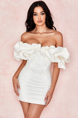 Satin Ruffle Strapless Dress - Dress In Beauty Satin Ruffle Strapless Dress - Dress In Beauty
