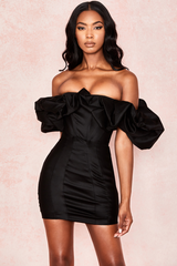 Satin Ruffle Strapless Dress - Dress In Beauty Satin Ruffle Strapless Dress - Dress In Beauty