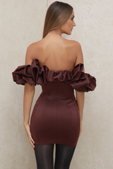 Satin Ruffle Strapless Dress - Dress In Beauty Satin Ruffle Strapless Dress - Dress In Beauty