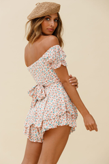 Off Shoulder Tie Back Romper - Dress In Beauty Off Shoulder Tie Back Romper - Dress In Beauty