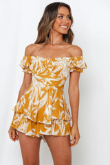 Off Shoulder Tie Back Romper - Dress In Beauty Off Shoulder Tie Back Romper - Dress In Beauty