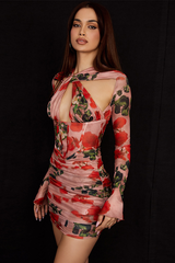 Rose Print Corset Mini Dress - Dress In Beauty Rose Print Corset Mini Dress - Dress In Beauty