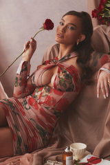 Rose Print Corset Mini Dress - Dress In Beauty Rose Print Corset Mini Dress - Dress In Beauty