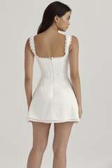 White Pin Pleated Mini Dress | Dress In Beauty White Pin Pleated Mini Dress | Dress In Beauty